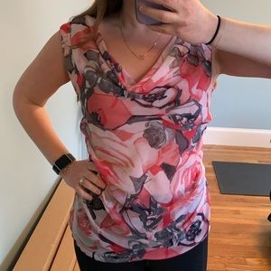 Pink floral blouse